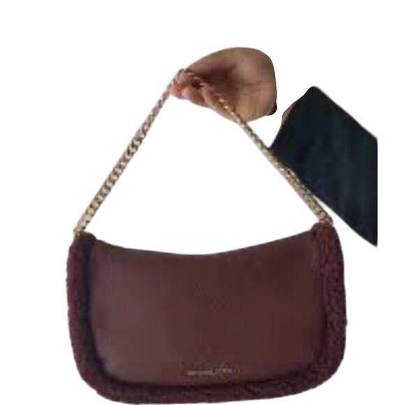 MICHAEL KORS CARMELA Medium Leather Chain Crossbody Shearling 
NWT - Picture 2 of 9